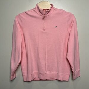 Vineyard Vines Shep Shirt Mens XL Pullover Top 1/4 Zip Pink Cotton Blend 1K2006